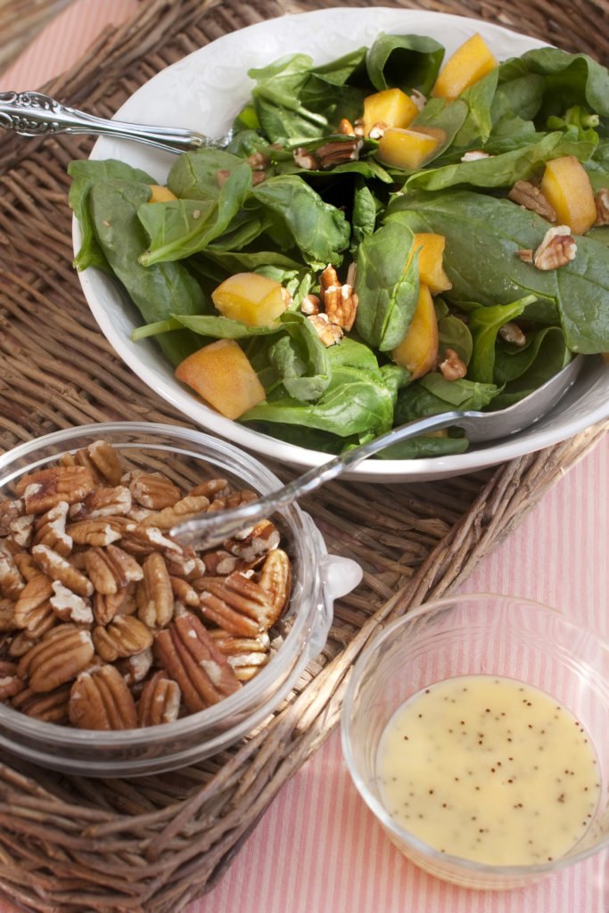 Spinach, Peach and Pecan Salad Recipe